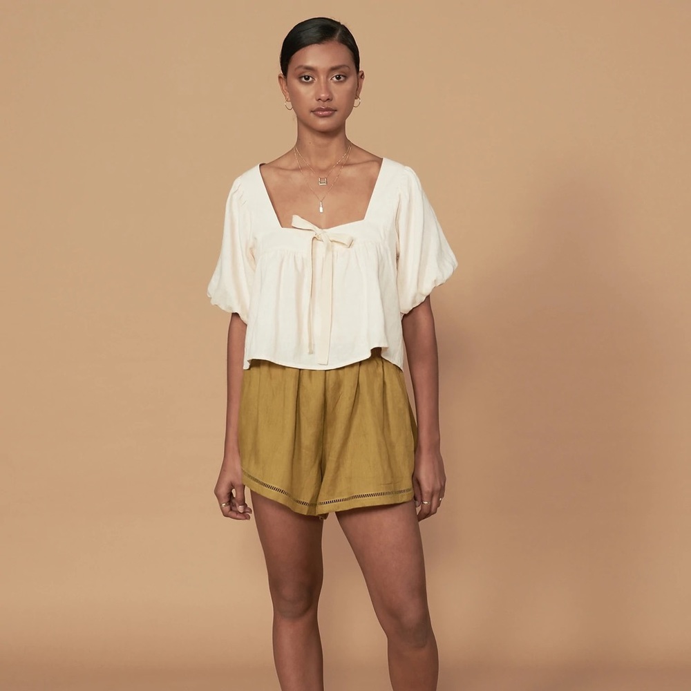 SANCIA THE KAVYA BLOUSE | Pearl Medium NWT